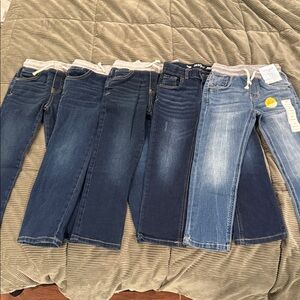5 pair boys Cat & Jack Gray and Blue Denim straight Jeans